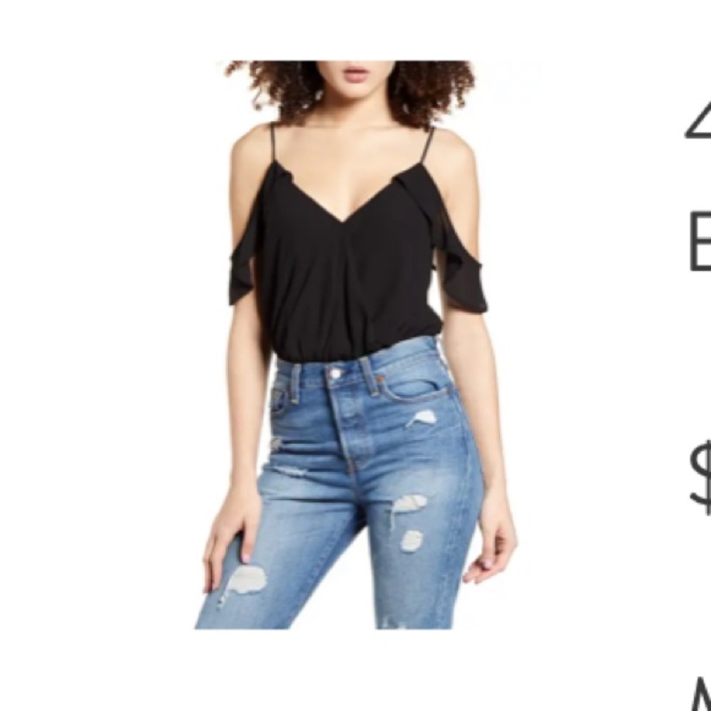 4S13NNA Ruffle Off-the-Shoulder Bodysuit